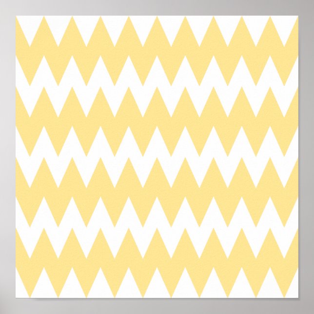 White and Pastel Yellow Zigzags. Poster (Front)