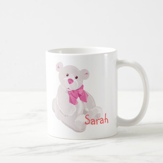 White and Pink Bear Mug (Right)