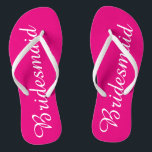 White and Pink Bridesmaid Flip Flops<br><div class="desc">White and pink bridesmaid flip flops.  Click the "Customise it!" button to add text and more!</div>