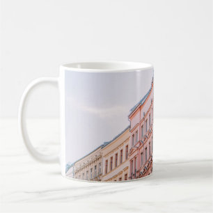 WHITE AND PINK BUILDINGS COFFEE MUG