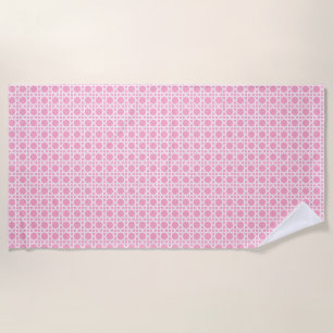 White and Pink Cane Webbing Beach Towel