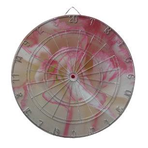 White and Pink Carnation Dart Board