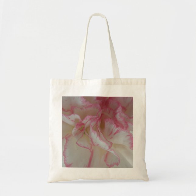 White and Pink Carnation Tote Bag (Front)