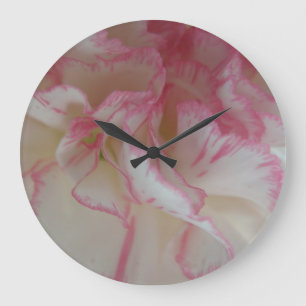 White and Pink Carnation Wall Clock
