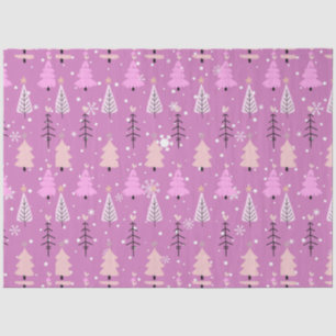 White and Pink Christmas Trees Purple Christmas Tissue Paper