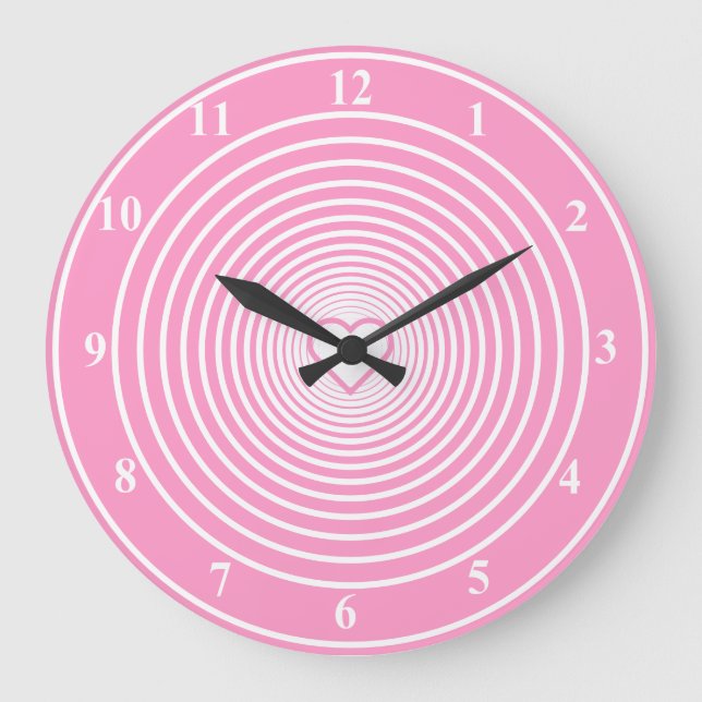 White and Pink Clock with Heart (Front)