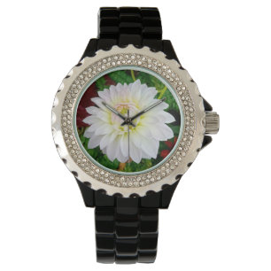 White and pink flower watch