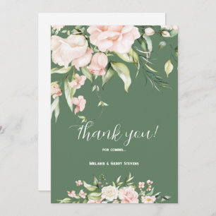 White and pink flowers Thank You Card