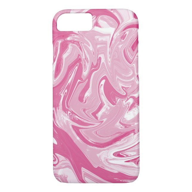 White And Pink Fractal Marble Case-Mate iPhone Case (Back)
