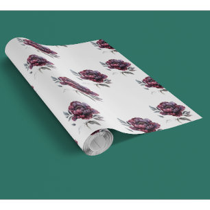 White and Pink Gothic Flowers Pattern Wallpaper