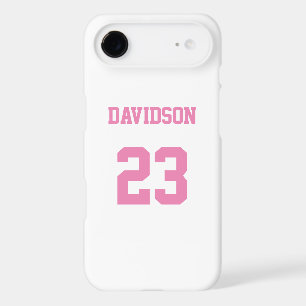 White and Pink Jersey Name Number Protective