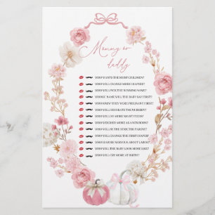 White and Pink Little Pumpkin  Mummy or Daddy