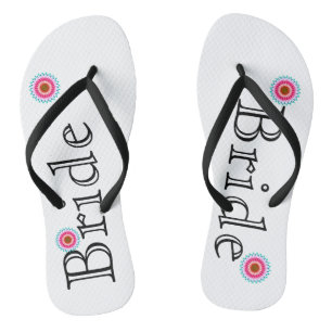 White and Pink Lotus Flower Bride's Jandals