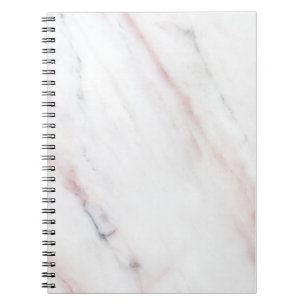 White and Pink Marble Notebook