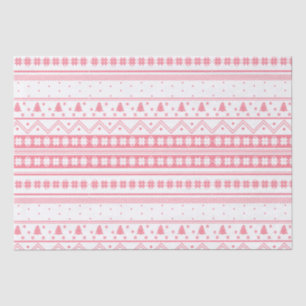 White And Pink Nordic Sweater Christmas Pattern Tissue Paper