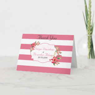 White And Pink Stripes Pattern - Thank You