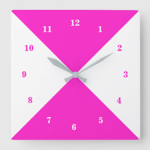 White and Pink Wall Clock