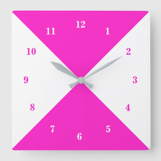 White and Pink Wall Clock (Front)