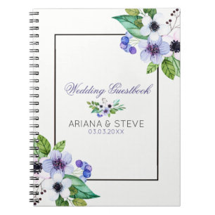 White And Purple Bouquet Spiral Notebook