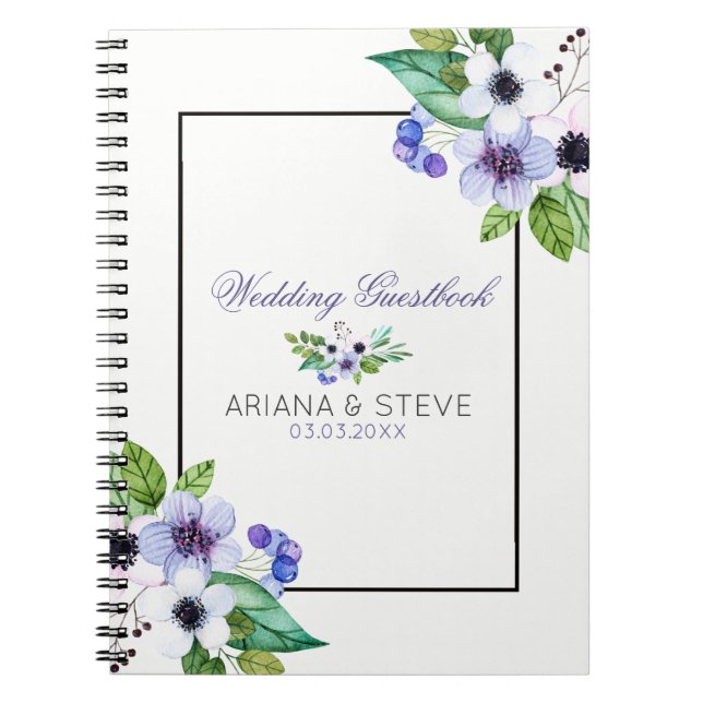 White And Purple Bouquet Spiral Notebook (Front)