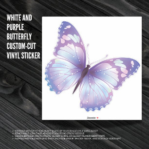 White and Purple Butterfly Custom-Cut Vinyl