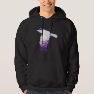 White and Purple Crow Flying Hoodie