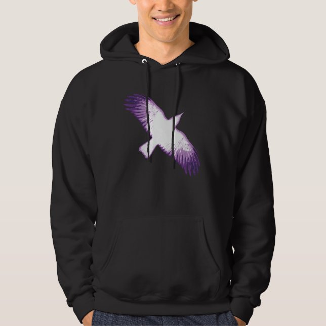 White and Purple Crow Hoodie (Front)
