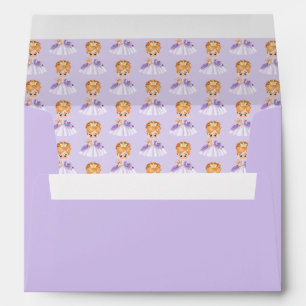 White and purple little princess alexia birthday   envelope