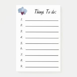 White and purple Moth Orchid To Do List Post-it Notes