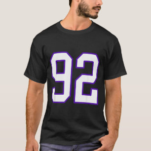 White and Purple Number 92 Jersey Player Uniform T-Shirt