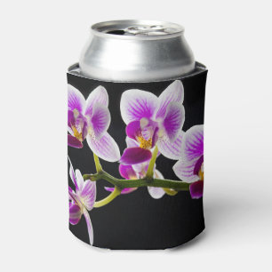 White and purple orchid can cooler
