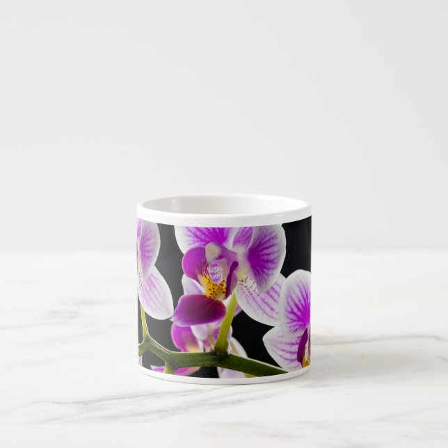 White and purple orchid espresso cup (Front)