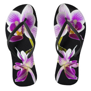 White and purple orchid jandals
