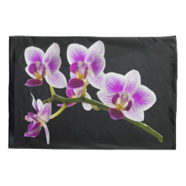 White and purple orchid pillowcase