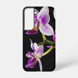 White and purple orchid samsung galaxy case