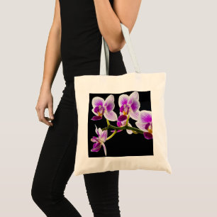 White and purple orchid tote bag