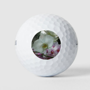 White and Purple Orchids Golf Balls