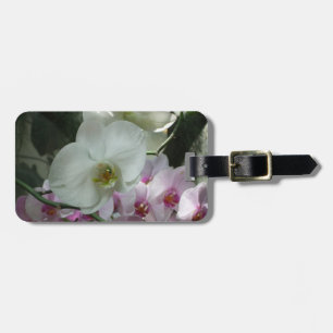 White and Purple Orchids Luggage Tag