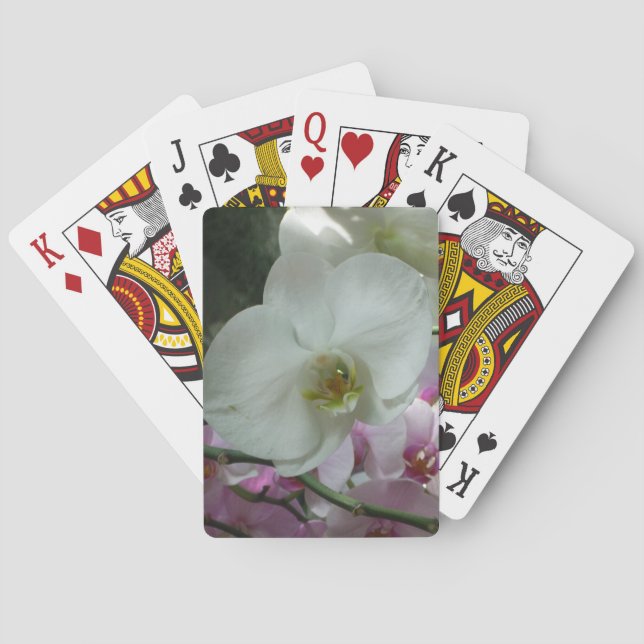 White and Purple Orchids Playing Cards (Back)