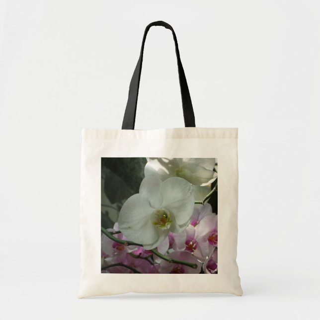 White and Purple Orchids Tote Bag (Front)