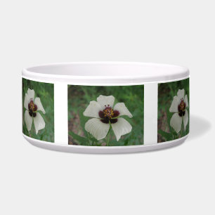 White and Purple Passionflower Dog Bowl