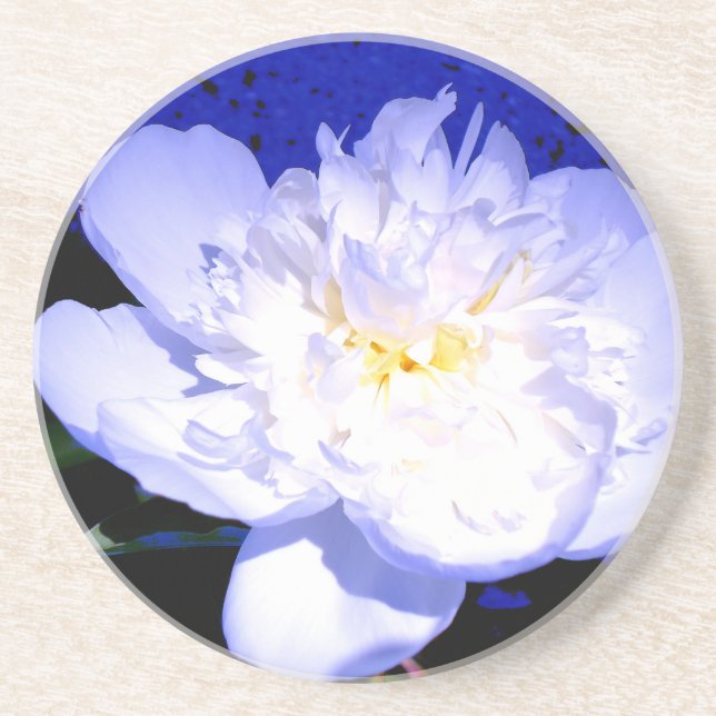 White and purple Peony Coaster (Front)