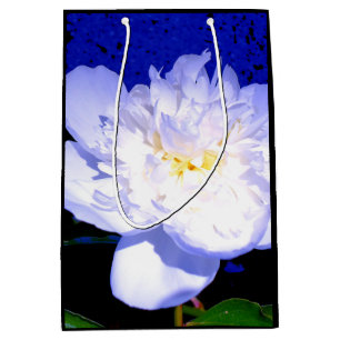 White and purple Peony Medium Gift Bag