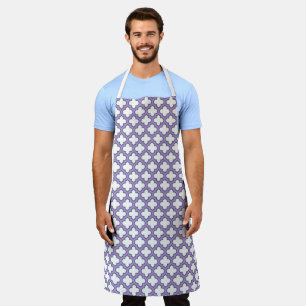 White and Purple Trellis, Lattice, Quatrefoil Apron