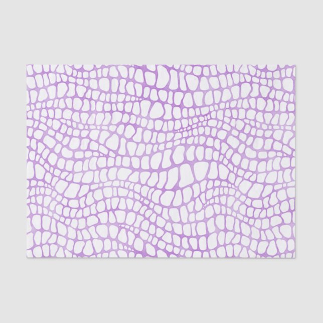 White and Purple Watercolor Crocodile Skin Pattern Tissue Paper (Front)