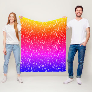 white and rainbow Musical Fleece Blanket