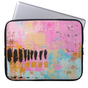 White and red abstract painting laptop sleeve