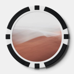 White and red abstract photo poker token