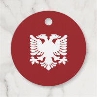 White and Red Albanian Eagle Favour Tag