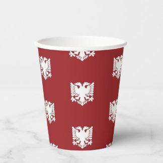 White and Red Albanian Eagle Paper Cup